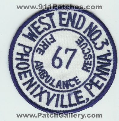 West End Number 3 Fire Ambulance Rescue 67 (Pennsylvania)
Thanks to Mark C Barilovich for this scan.
Keywords: no. #3 phoenixville penna.