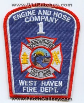 West Haven Fire Department Engine and Hose Company 1 (Connecticut)
Scan By: PatchGallery.com
Keywords: dept. station serving with pride since 1888