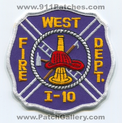 West I-10 Fire Department Patch (Texas)
Scan By: PatchGallery.com
Keywords: i10 l10 dept.