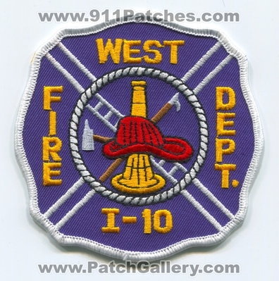 West I-10 Fire Department Patch (Texas)
Scan By: PatchGallery.com
Keywords: i10 l10 dept.
