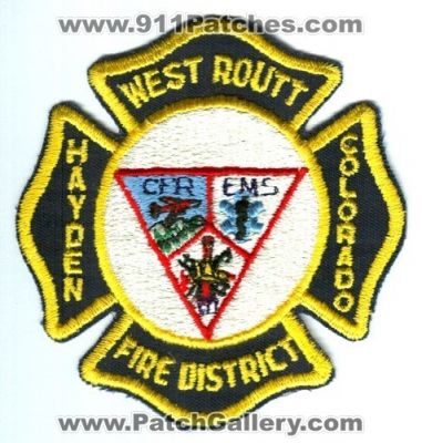 West Routt Fire District Hayden Patch (Colorado)
[b]Scan From: Our Collection[/b]
Keywords: department dept. cpr ems