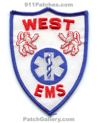 West Emergency Medical Services EMS Patch (Texas)
Scan By: PatchGallery.com
Keywords: ambulance emt paramedic