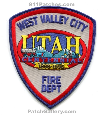 West Valley City Fire Department Centennial 100 Years Patch (Utah)
Scan By: PatchGallery.com
Keywords: dept. 1896-1996