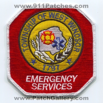West Windsor Township Emergency Services Fire EMS Department Patch (New Jersey)
Scan By: PatchGallery.com
Keywords: twp. es dept. 1797