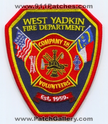 West Yadkin Fire Department Company 18 Patch (North Carolina)
Scan By: PatchGallery.com
Keywords: dept. co. station volunteers
