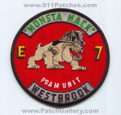 Westbrook Fire Department Engine 7 Foam Unit Patch (Connecticut)
Scan By: PatchGallery.com
Keywords: Dept. E7 Company Co. "Monsta Mack" - 343 - Bulldog