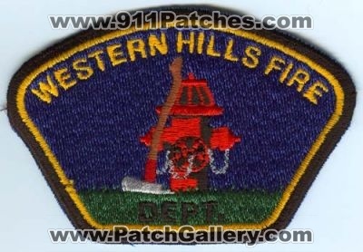 Western Hills Fire Dept Patch (Colorado)
[b]Scan From: Our Collection[/b]
Keywords: department