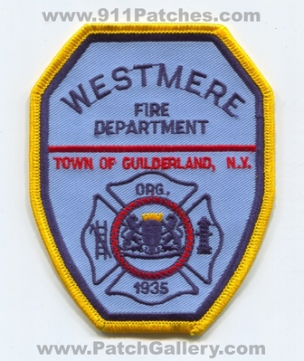 Westmere Fire Department Guilderland Patch (New York)
Scan By: PatchGallery.com
Keywords: dept. town of org. 1935