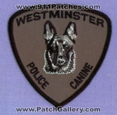 Westminster Police Department K-9 (Colorado)
Thanks to apdsgt for this scan.
Keywords: dept. k9 canine