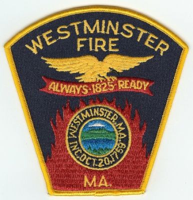 Westminster Fire
Thanks to PaulsFirePatches.com for this scan.
Keywords: massachusetts