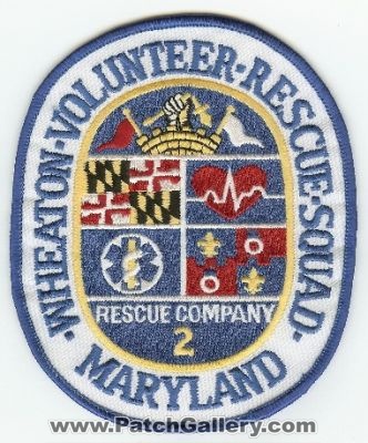 Wheaton Volunteer Rescue Squad Company 2
Thanks to PaulsFirePatches.com for this scan.
Keywords: maryland