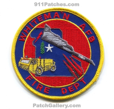 Whiteman Air Force Base AFB Fire Department USAF Military Patch (Missouri)
Scan By: PatchGallery.com
Keywords: a.f.b. dept. u.s.a.f. airport arff crash rescue cfr