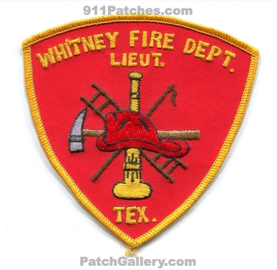 Whitney Fire Department Lieutenant Patch (Texas)
Scan By: PatchGallery.com
Keywords: dept. tex.