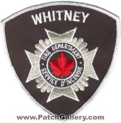 Whitney Fire Department (Canada ON)
Thanks to zwpatch.ca for this scan.

