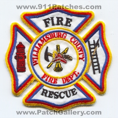 Williamsburg County Fire Rescue Department Patch (South Carolina)
Scan By: PatchGallery.com
Keywords: co. dept.