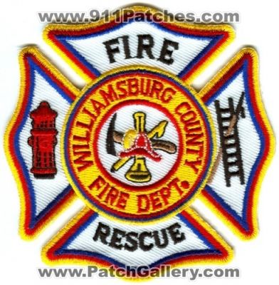 Williamsburg County Fire Department (South Carolina)
Scan By: PatchGallery.com
Keywords: dept. rescue