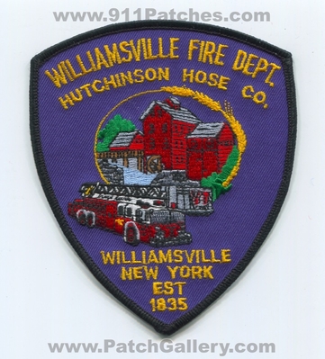 Williamsville Fire Department Hutchinson Hose Company Patch (New York)
Scan By: PatchGallery.com
Keywords: dept. co. est 1835