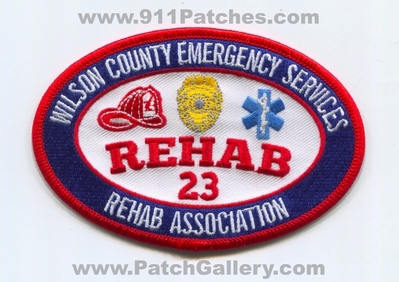 Wilson County Emergency Services Rehab Association Rehab 23 Patch (Tennessee)
Scan By: PatchGallery.com
Keywords: co. es assn. fire department dept. police ems ambulance emt paramedic