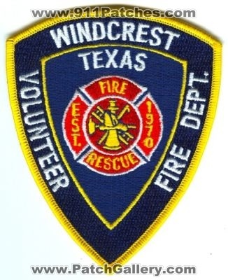 Windcrest Volunteer Fire Rescue Department (Texas)
Scan By: PatchGallery.com
Keywords: dept.