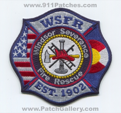 Windsor Severance Fire Rescue Department Patch (Colorado)
[b]Scan From: Our Collection[/b]
Keywords: wsfr dept. est. 1902