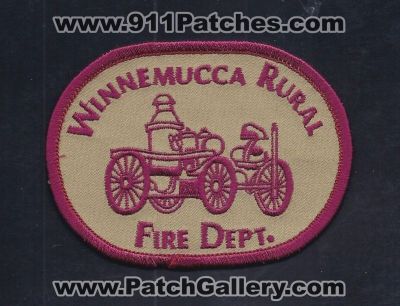 Winnemucca Rural Fire Department (Nevada)
Thanks to PaulsFirePatches.com for this scan. 
Keywords: dept.