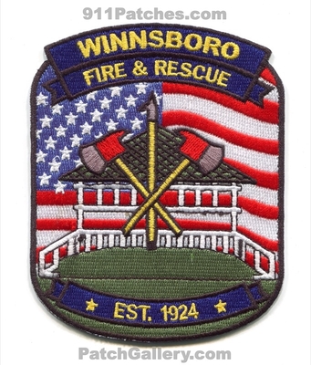 Winnsboro Fire Rescue Department Patch (Louisiana)
Scan By: PatchGallery.com
Keywords: and & dept. est. 1924
