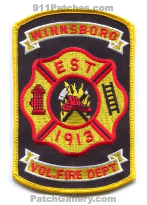 Winnsboro Volunteer Fire Department Patch (Texas)
Scan By: PatchGallery.com
Keywords: vol. dept. est 1913