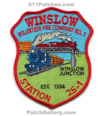 Winslow Volunteer Fire Company Number 1 Station 25-1 (New Jersey)
Scan By: PatchGallery.com
Keywords: vol. co. no. #1 department dept. winslow junction est. 1934 railroad train bridge