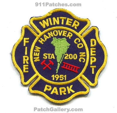 Winter Park Fire Department Station 200 New Hanover County Patch (North Carolina)
Scan By: PatchGallery.com
Keywords: dept. co. 1951