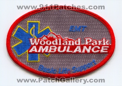 Woodland Park Ambulance EMT EMS Patch (Colorado)
[b]Scan From: Our Collection[/b]
Keywords: emergency medical technician e.m.t. basic life support bls