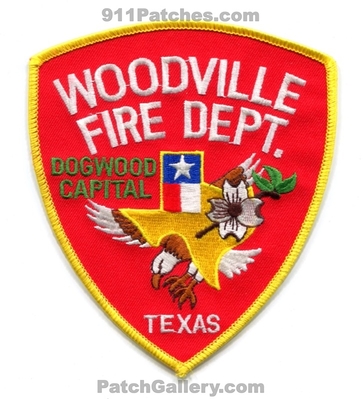 Woodville Fire Department Patch (Texas)
Scan By: PatchGallery.com
Keywords: dept. dogwood capital