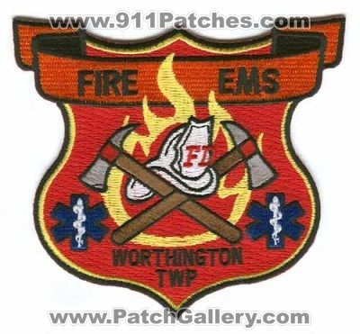 Worthington Township Fire EMS Department Patch (Ohio)
[b]Scan From: Our Collection[/b]
Keywords: twp. fd