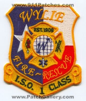 Wylie Fire Rescue Department (Texas)
Scan By: PatchGallery.com
Keywords: dept. iso i.s.o. class 1