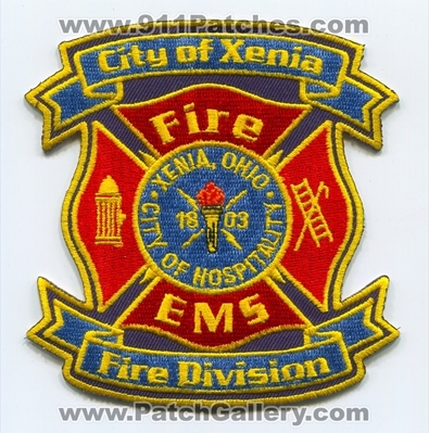 Xenia Fire Division Patch (Ohio)
Scan By: PatchGallery.com
Keywords: city of div. ems department dept. city of hospitality 1803