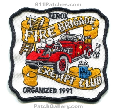 Xerox Fire Brigade Exempt Club Patch (New York)
Scan By: PatchGallery.com
Keywords: department dept. organized 1991