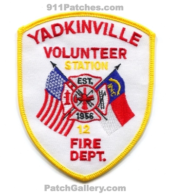 Yadkinville Volunteer Fire Department Station 12 Patch (North Carolina)
Scan By: PatchGallery.com
Keywords: dept. est. 1956