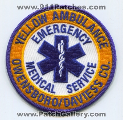 Yellow Ambulance Emergency Medical Services EMS Patch (Kentucky)
Scan By: PatchGallery.com
Keywords: owensboro daviess county co.
