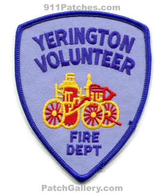 Yerington Volunteer Fire Department Patch (Nevada)
Scan By: PatchGallery.com
Keywords: vol. dept.