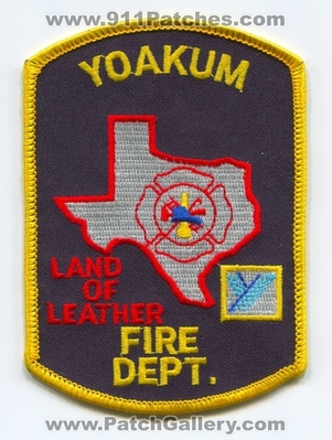 Yoakum Fire Department Patch (Texas)
Scan By: PatchGallery.com
Keywords: dept. land of leather