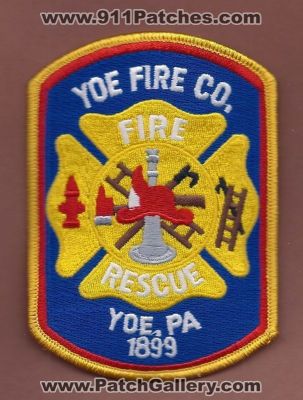 Yoe Fire Company Rescue Department (Pennsylvania)
Thanks to PaulsFirePatches.com for this scan. 
Keywords: co. pa dept.