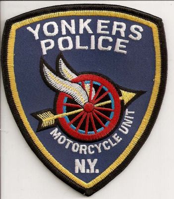 Yonkers Police Motorcycle Unit
Thanks to EmblemAndPatchSales.com for this scan.
Keywords: new york
