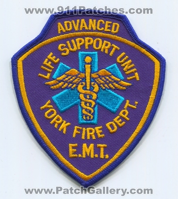 York Fire Department Advanced Life Support Unit EMT Patch (UNKNOWN STATE)
Scan By: PatchGallery.com
Keywords: dept. als a.l.s. e.m.t. ems ambulance