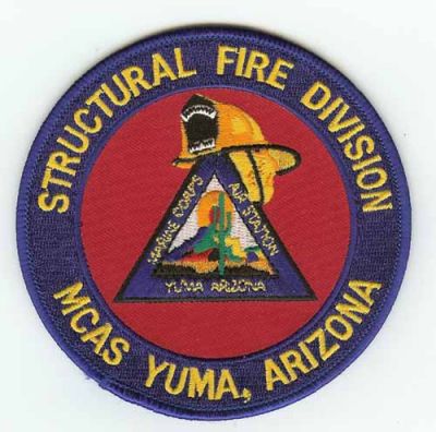 Yuma MCAS Structural Fire Division
Thanks to PaulsFirePatches.com for this scan.
Keywords: arizona marine corps air station