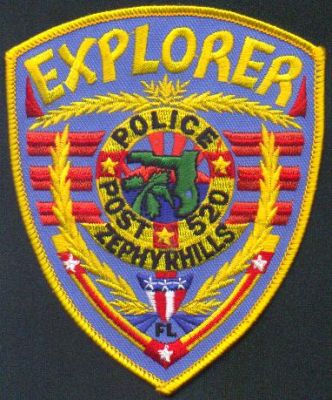 Zephyr Hills Police Explorer Post 520
Thanks to EmblemAndPatchSales.com for this scan.
Keywords: florida