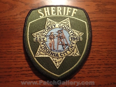 Storey County Sheriffs Department Patch (Nevada)
Thanks to Jeremiah Herderich for the picture.
Keywords: co. dept. office virginia city nv est. 1861