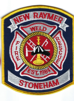 New Raymer Stoneham Fire Rescue Department Patch (Colorado)
Thanks to diane_cars
Keywords: dept. weld county co. est. 1984