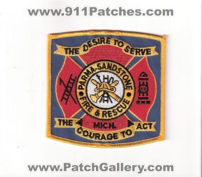 Parma Sandstone Fire and Rescue Department (Michigan)
Thanks to Bob Brooks for this scan.
Keywords: & dept. mich.