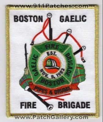 Boston Gaelic Fire Brigade Pipes & Drums (Massachusetts)
Thanks to diveresq5 for this scan.
Keywords: and