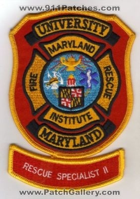 University of Maryland Fire Rescue Institute Rescue Specialist II
Thanks to diveresq5 for this scan.
