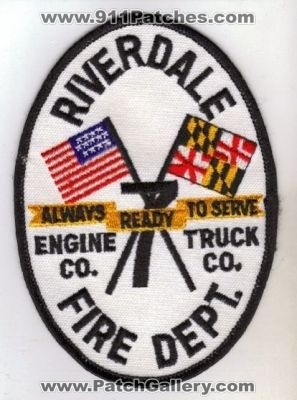 Riverdale Fire Dept Engine & Truck Co 7 (Maryland)
Thanks to diveresq5 for this scan.
Keywords: department company and